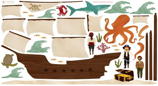 Decoración "pirata" para cuartos infantiles