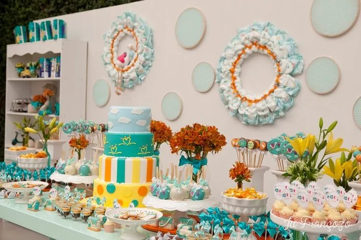 Decoración y Repostería: Baby shower de la cigueña para niño o ...