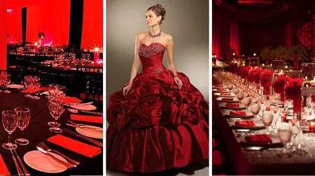 DECORACIÓN EN ROJO PARA FIESTAS DE 15 AÑOS | MIFIESTAS.COM