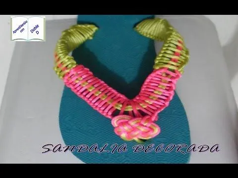DECORACIÓN DE SANDALIA CON HILO COLA DE RATA - YouTube DECORACIÓN DE SANDALIA CON HILO COLA DE RATA - YouTube
