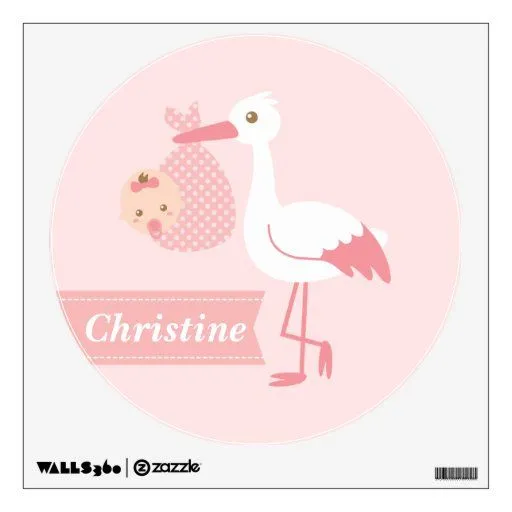 Decoración del sitio - la cigüeña entrega a la niñ | Zazzle Decoración del sitio - la cigüeña entrega a la niñ | Zazzle