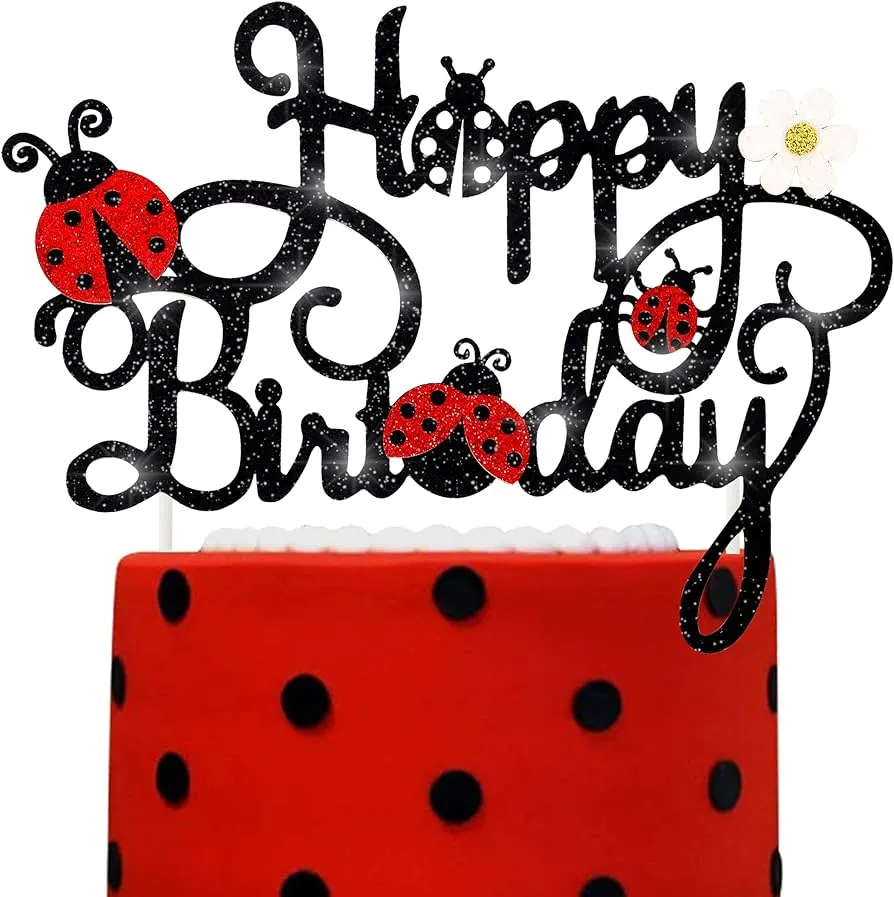 Decoración para tarta de mariquita con diseño de mariquita, decoración de  fiesta de cumpleaños o baby shower : Amazon.com.mx: Alimentos y Bebidas