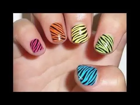 Decoracion de Uñas Animal Print Cebra - YouTube