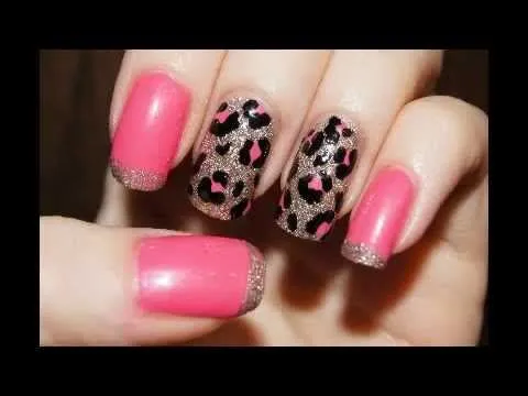Decoracion de Uñas Animal Print Rosa - YouTube