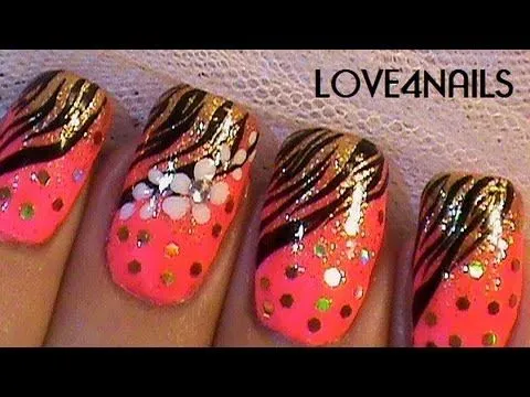 Decoracion De Uñas Coral Zebra ~ Tutorial - YouTube Decoracion De Uñas Coral Zebra ~ Tutorial - YouTube