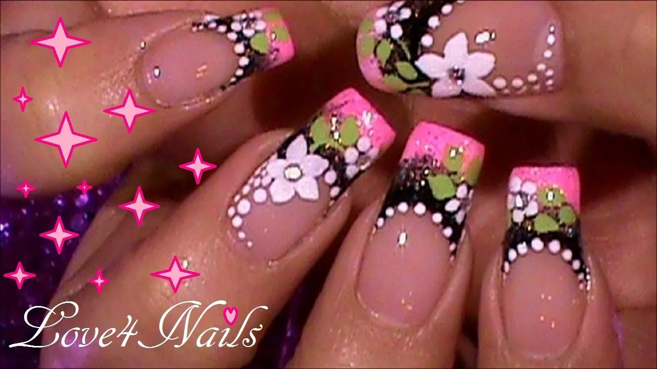 Decoracion de Uñas Lindas Diseño Frances Tutorial - YouTube