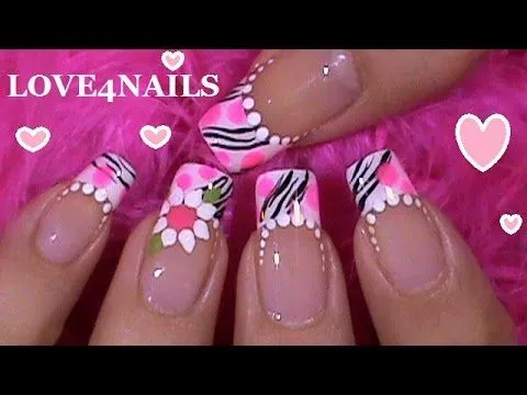 Decoracion Para Uñas con Lunares Y Patron de Zebra - YouTube Decoracion Para Uñas con Lunares Y Patron de Zebra - YouTube
