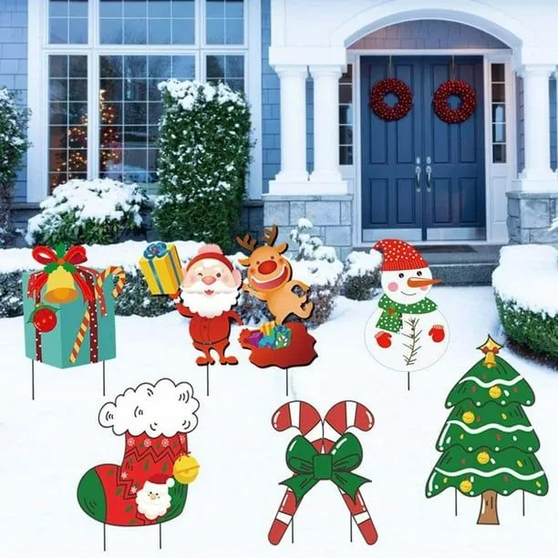 Decoraciones de estacas de carteles de patio de Navidad, decoración de  plástico de Navidad, carteles Baoblaze Carteles de jardin | Walmart en línea