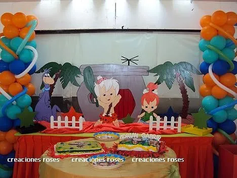 Decoracion De fiesta De bam bam y pebbles - Imagui
