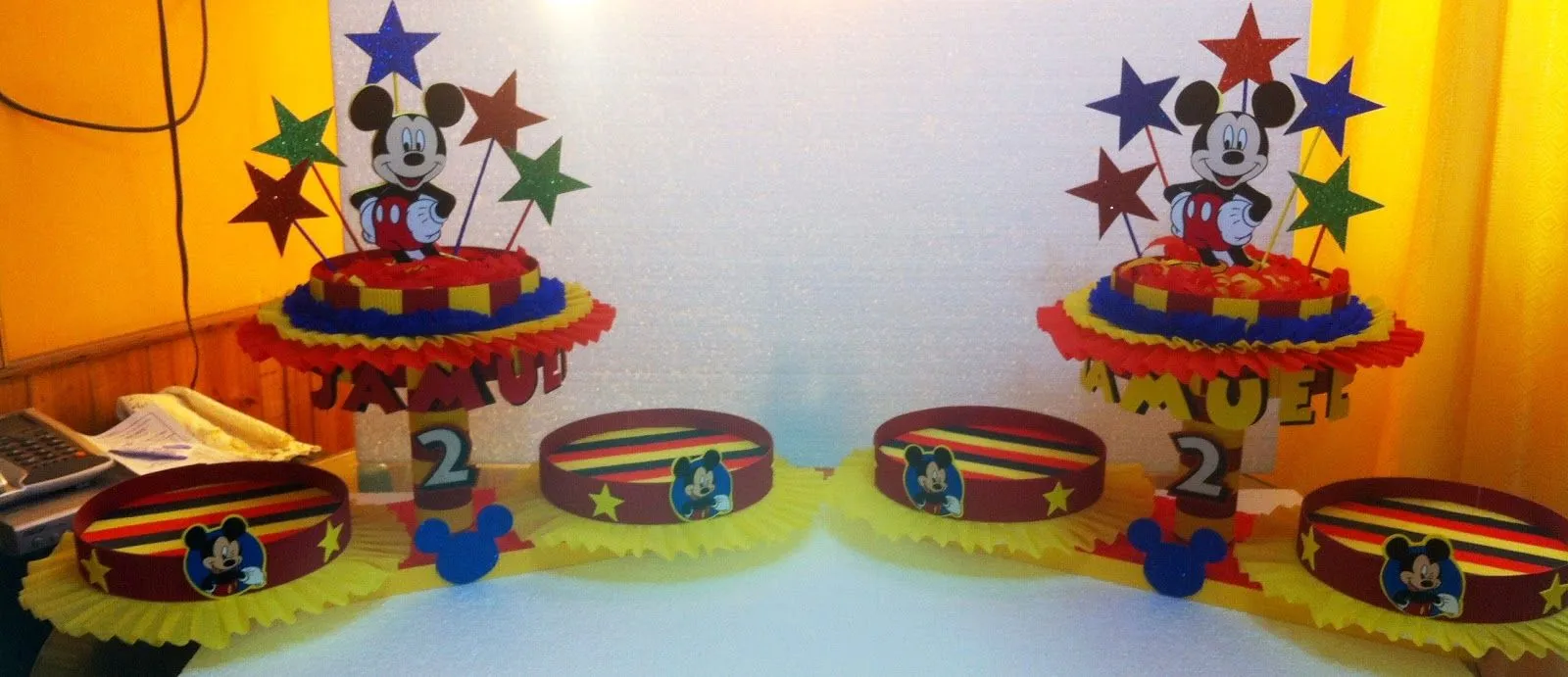 DECORACIONES INFANTILES: 3 BASES MICKEY MOUSE DECORACIONES INFANTILES: 3 BASES MICKEY MOUSE