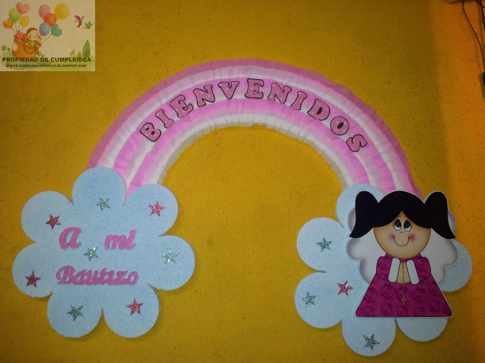 DECORACIONES INFANTILES: CARTEL ARCOIRIS PARA BAUTIZO DECORACIONES INFANTILES: CARTEL ARCOIRIS PARA BAUTIZO