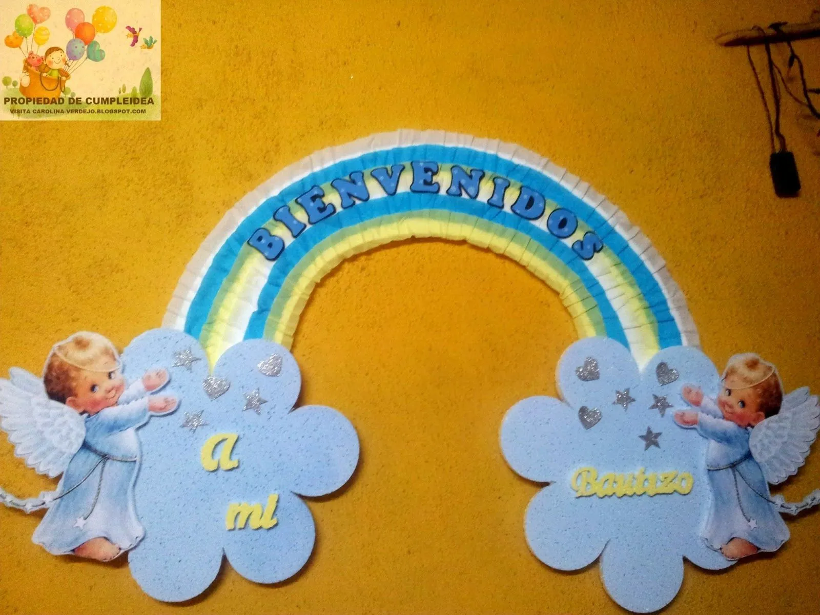 DECORACIONES INFANTILES: CARTEL ARCOIRIS PARA BAUTIZO DECORACIONES INFANTILES: CARTEL ARCOIRIS PARA BAUTIZO