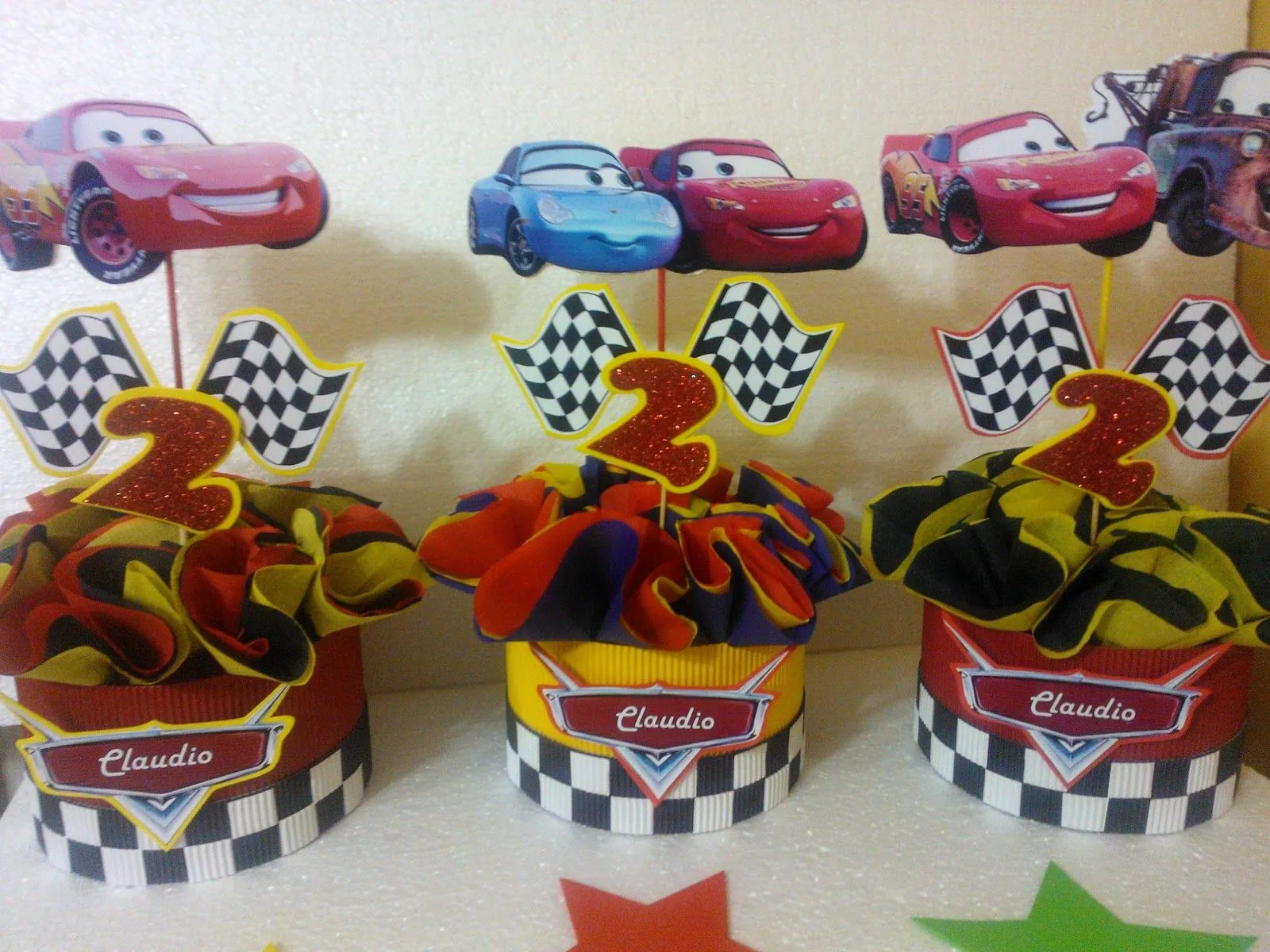 DECORACIONES INFANTILES: CENTROS DE MESA CARS DECORACIONES INFANTILES: CENTROS DE MESA CARS