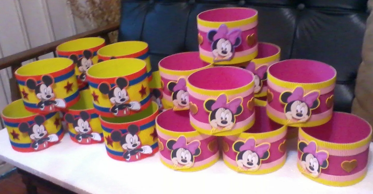 DECORACIONES INFANTILES: CONTENEDORES DE DULCES MICKEY MOUSE
