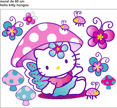 Decoraciones Infantiles: Tiernos diseños de murales con hello kitty Decoraciones Infantiles: Tiernos diseños de murales con hello kitty