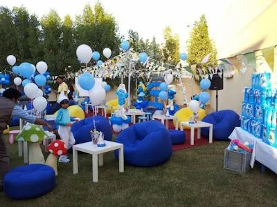 DECORACIONES CON LOS PITUFOS : LAS FIESTAS INFANTILES DECORACIONES CON LOS PITUFOS : LAS FIESTAS INFANTILES