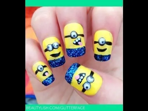 Decoraciones de Uñas con Esmalte de Minions - YouTube