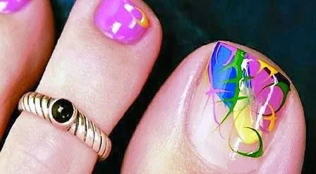 Uñas decoradas para pies con flores - Imagui