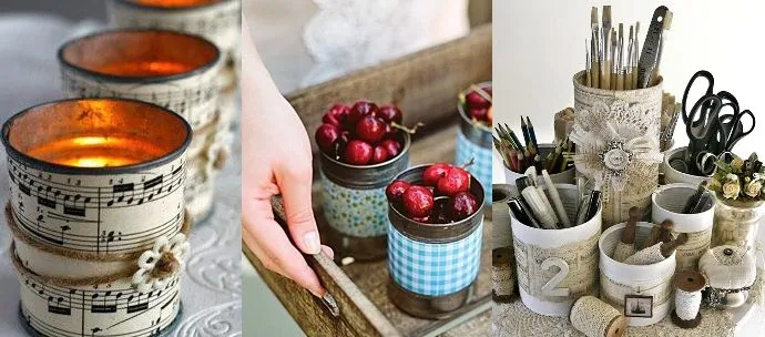 Cómo decorar latas recicladas? | De Otra Manera Cómo decorar latas recicladas? | De Otra Manera