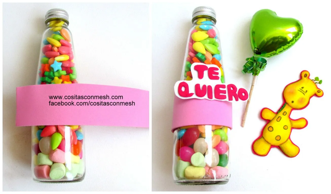 Cómo decorar botellas con dulces para regalar en san valentin ...