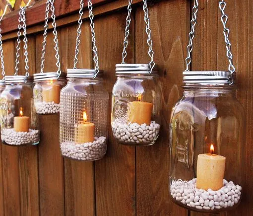 Decorar con botellas, tarros y jarras de vidrio / Decorating with ...