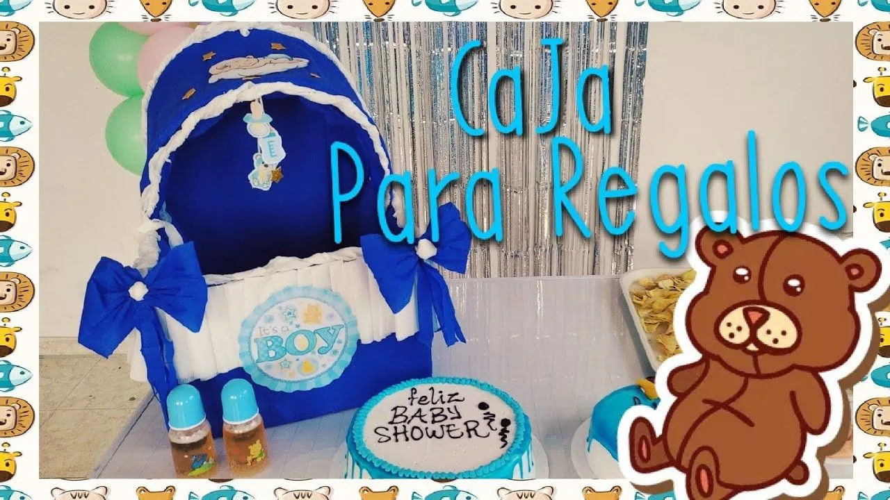 cómo decorar una caja de cartón fácil y rápido ( baby shower 