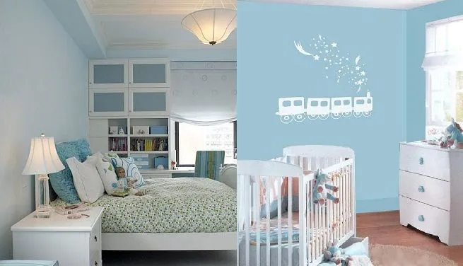 Decorar un dormitorio en color azul claro