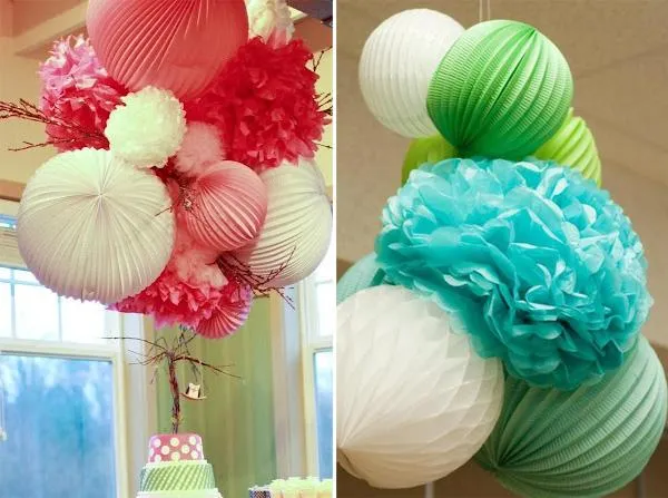 Cómo decorar fiestas con pompones de papel - Paperblog Cómo decorar fiestas con pompones de papel - Paperblog