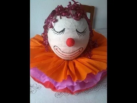 COMO DECORAR UNA LINDA PIÑATA CABEZA PAYASO | Youtube COMO DECORAR UNA LINDA PIÑATA CABEZA PAYASO | Youtube