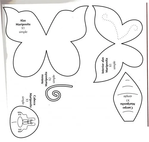 Moldes de mariposa en fomi - Imagui