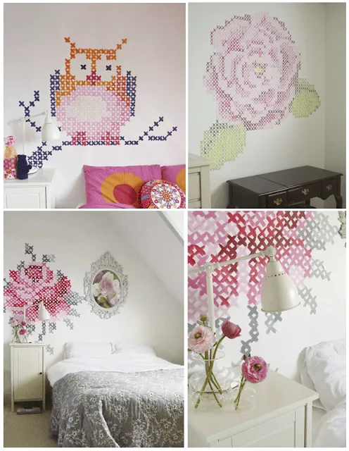 Decorar una pared con punto de cruz - Paperblog