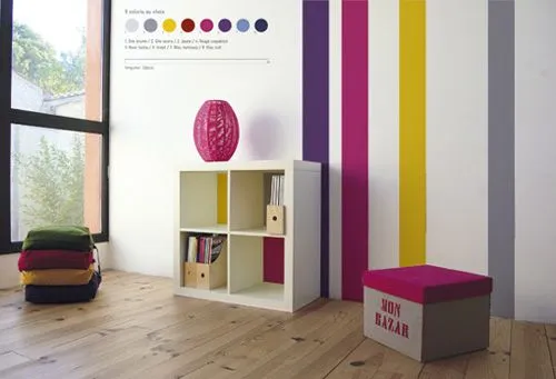 Decorar las paredes con rayas de vinilo | Decoideas.Net Decorar las paredes con rayas de vinilo | Decoideas.Net