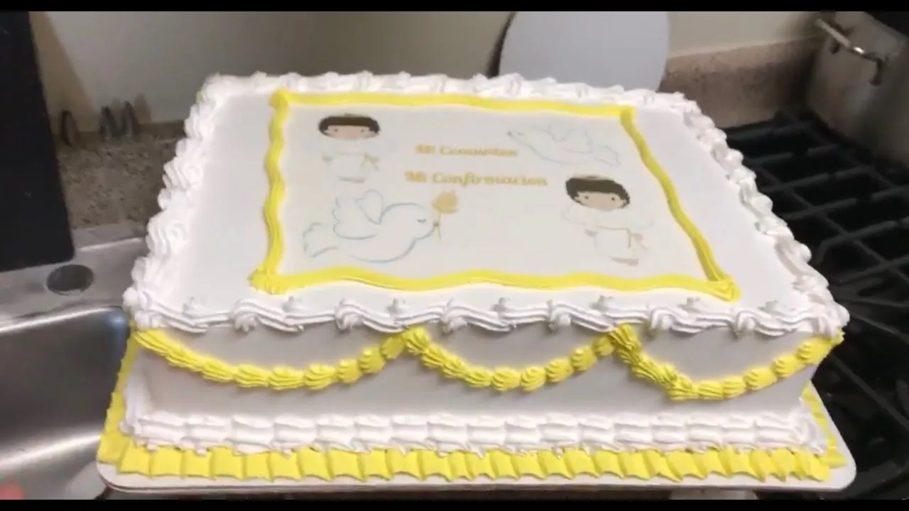 Como decorar pastel de comunión y confirmación.. - YouTube Como decorar pastel de comunión y confirmación.. - YouTube