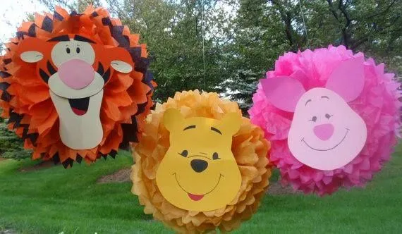 Decorar con Pompones de Papel personajes Winnie the Pooh | Baby ... Decorar con Pompones de Papel personajes Winnie the Pooh | Baby ...