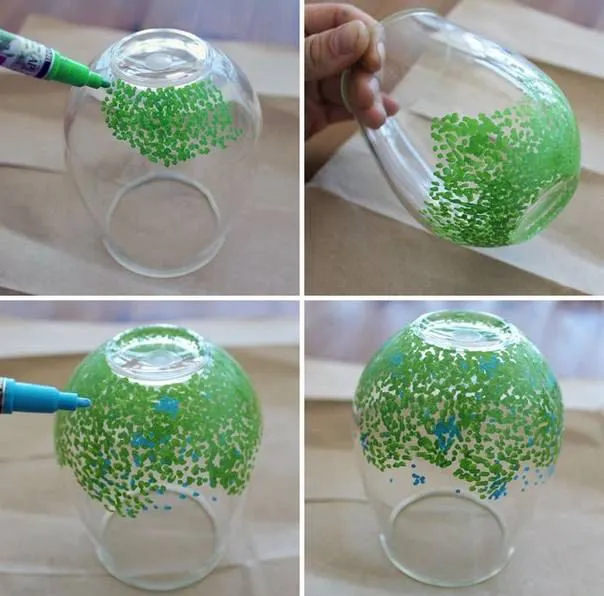 Cómo decorar vasos de vidrio con plumones de aceite ~ Solountip.com Cómo decorar vasos de vidrio con plumones de aceite ~ Solountip.com