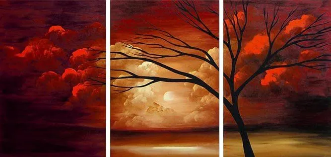 Decorativa abstracta del paisaje marino pintura al óleo con un ...