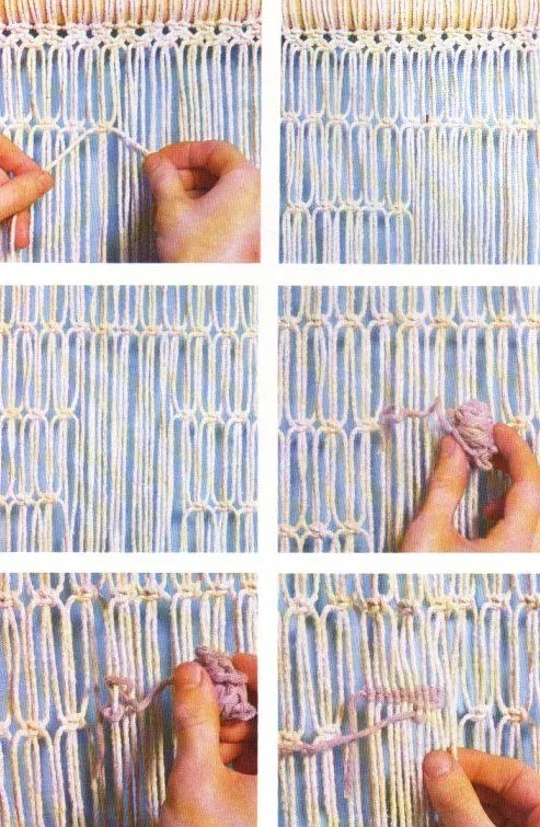 Decorativa cortina bordada en Macrame | ARTESANIAS CHACO / MACRAME Decorativa cortina bordada en Macrame | ARTESANIAS CHACO / MACRAME