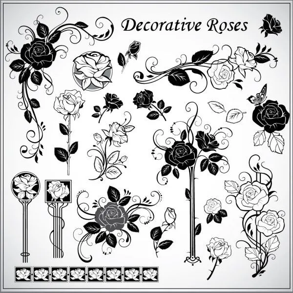 Decorativa rosa vector patrón 01 Vector patrón - vectores gratis ...