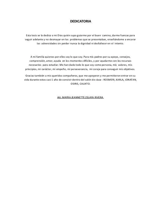 Dedicatoria de la tesis EJEMPLO XD Dedicatoria de la tesis EJEMPLO XD