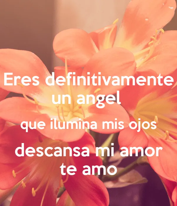 Eres definitivamente un angel que ilumina mis ojos descansa mi ...
