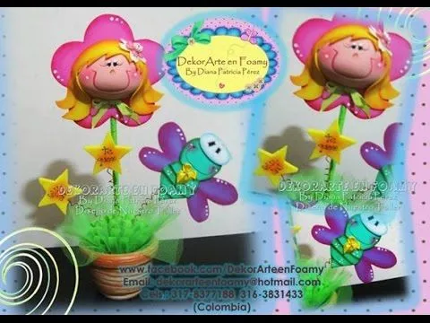 DEKORARTE EN FOAMY- FLOR PERSONALIZADA - microporoso - goma eva ...