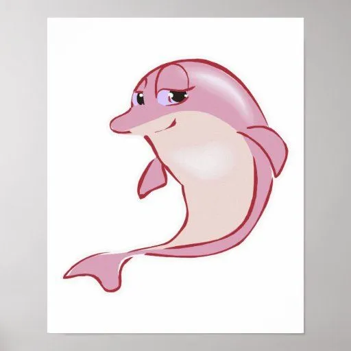 delfín rosado lindo póster | Zazzle