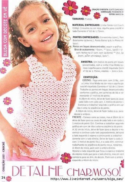 Delicadezas en crochet Gabriela: Blusa de niña con toda la ...