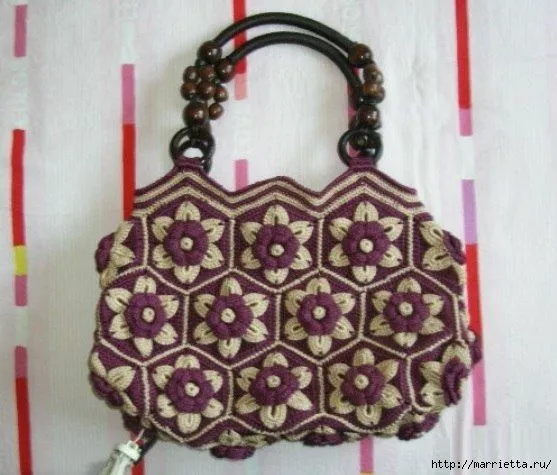 Delicadezas en crochet Gabriela: Bolso realizado con motivos ... Delicadezas en crochet Gabriela: Bolso realizado con motivos ...