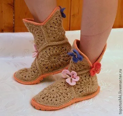 Delicadezas en crochet Gabriela: Botas grany técnica crochet ...