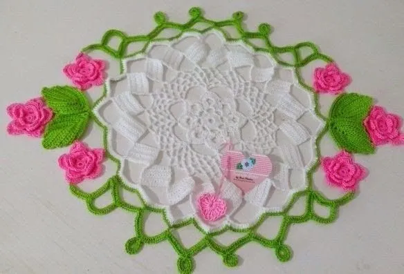 Delicadezas en crochet Gabriela: Servilletas con ESQUEMA rosas GANCHO Delicadezas en crochet Gabriela: Servilletas con ESQUEMA rosas GANCHO