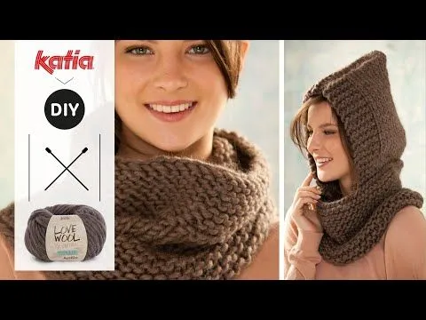 Love Wool DIY: Cuello capucha · Neck warmer & hood - YouTube Love Wool DIY: Cuello capucha · Neck warmer & hood - YouTube