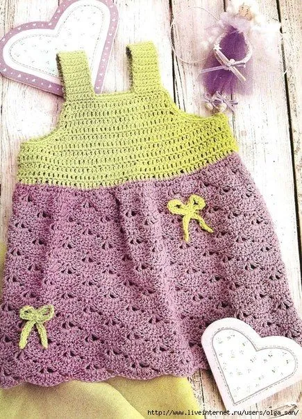 Delicadezas en crochet Gabriela: Vestido de bebé de 3 a 6 meses