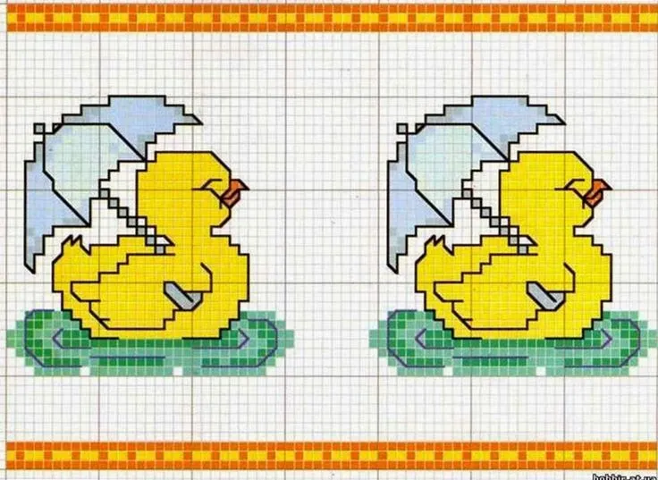Delicado Cantinho: Gráficos Ponto Cruz "Patinhos" | Punto de cruz ...
