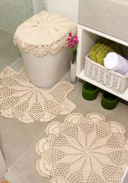 Delicado juego de baño en crochet. | tejidos | Pinterest